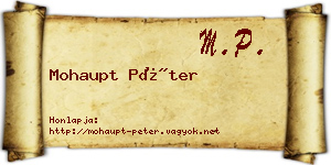 Mohaupt Péter névjegykártya